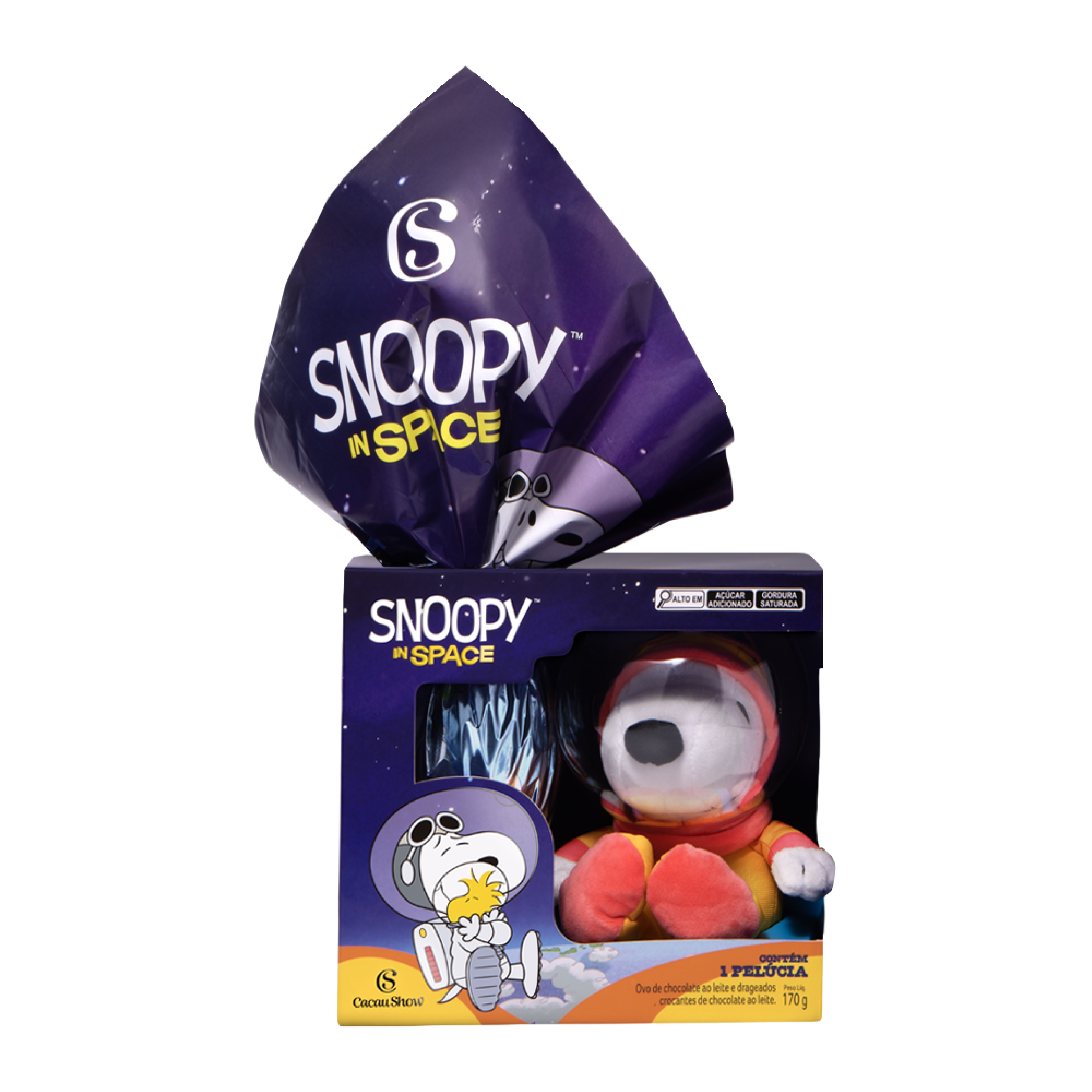 Ovo de Páscoa ao Leite Pelúcia Snoopy Astronauta 170g