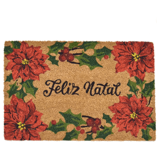 Capacho de Natal 40x60cm Flores - Espressione