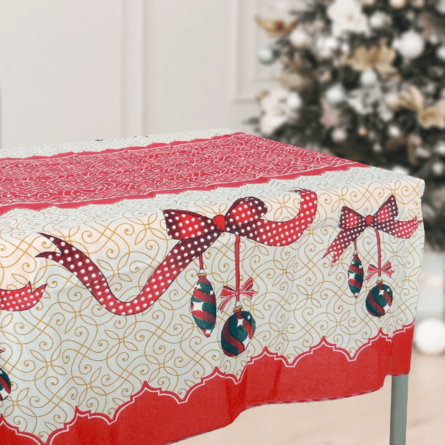 Toalha de Mesa Retangular Natal 2,45x1,35m