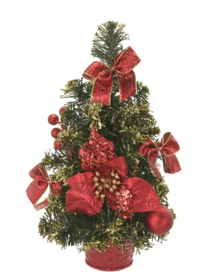 Mini Árvore de Natal 31cm Vermelha - Espressione Christmas
