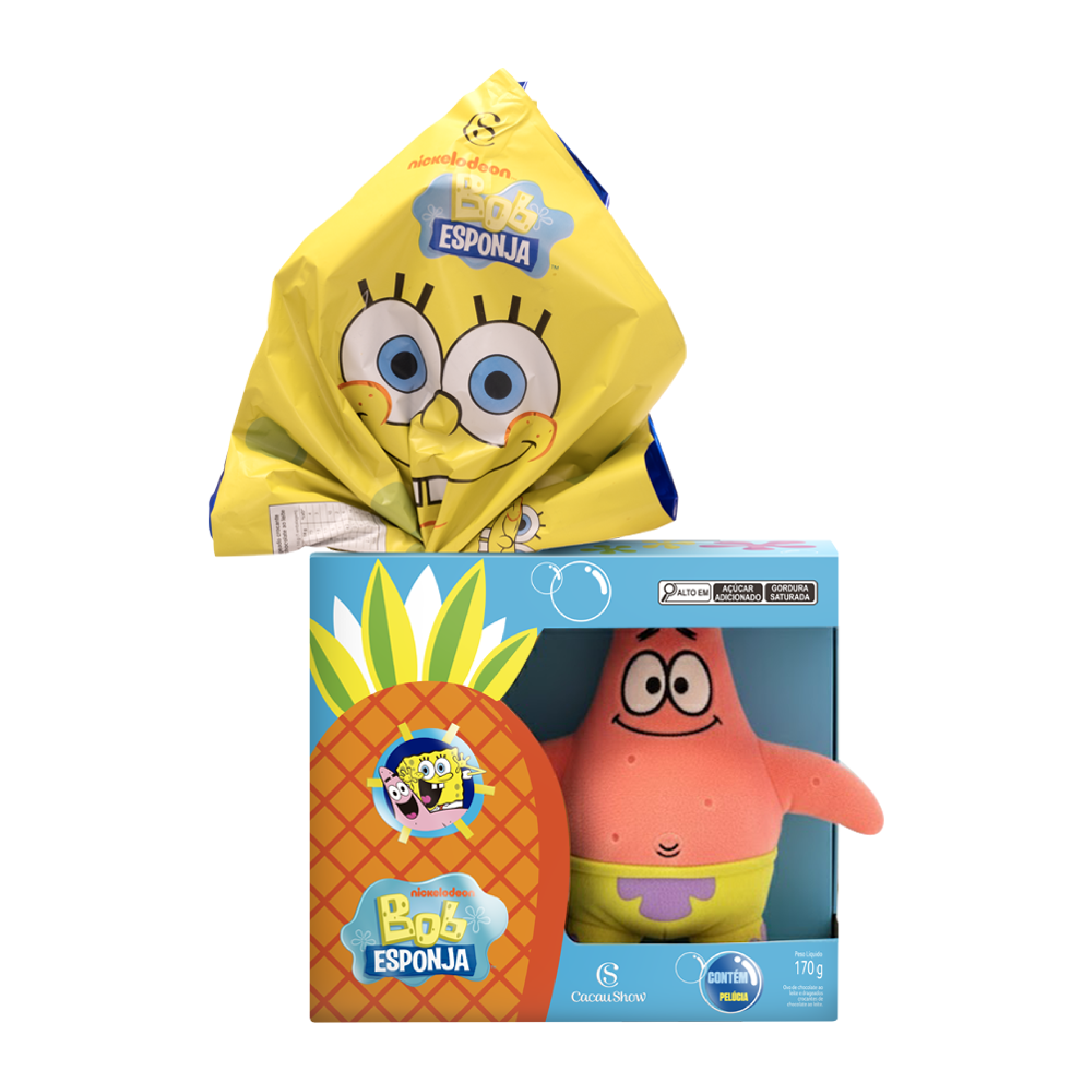 Ovo de Páscoa Pelúcia Patrick Bob Esponja 170g