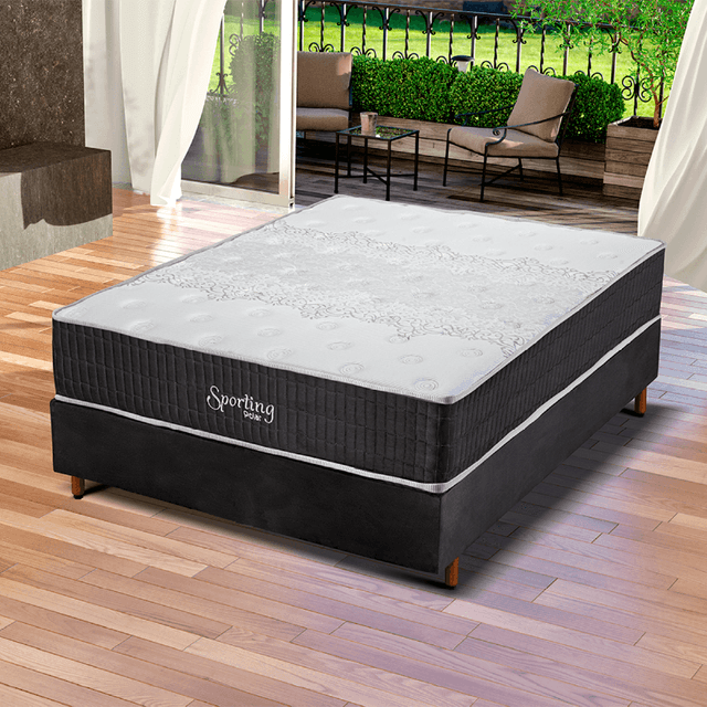 Conjunto Cama Box Casal Polar Sporting 138x188cm Cinza