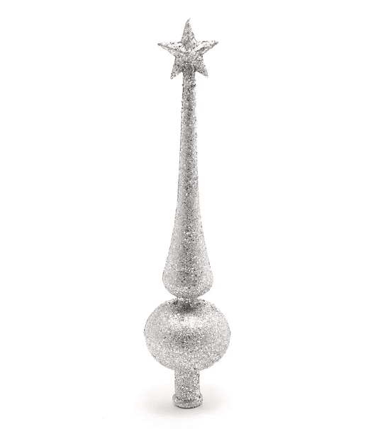 Ponteira de Árvore De Natal 27x6cm Prata - Santa Claus