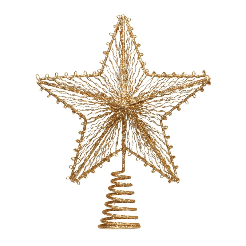 Ponteira Estrela Aramada 25cm Dourado