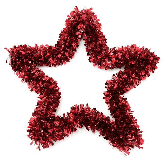 Festão de Natal Estrela 34cm Vermelho - Snowland