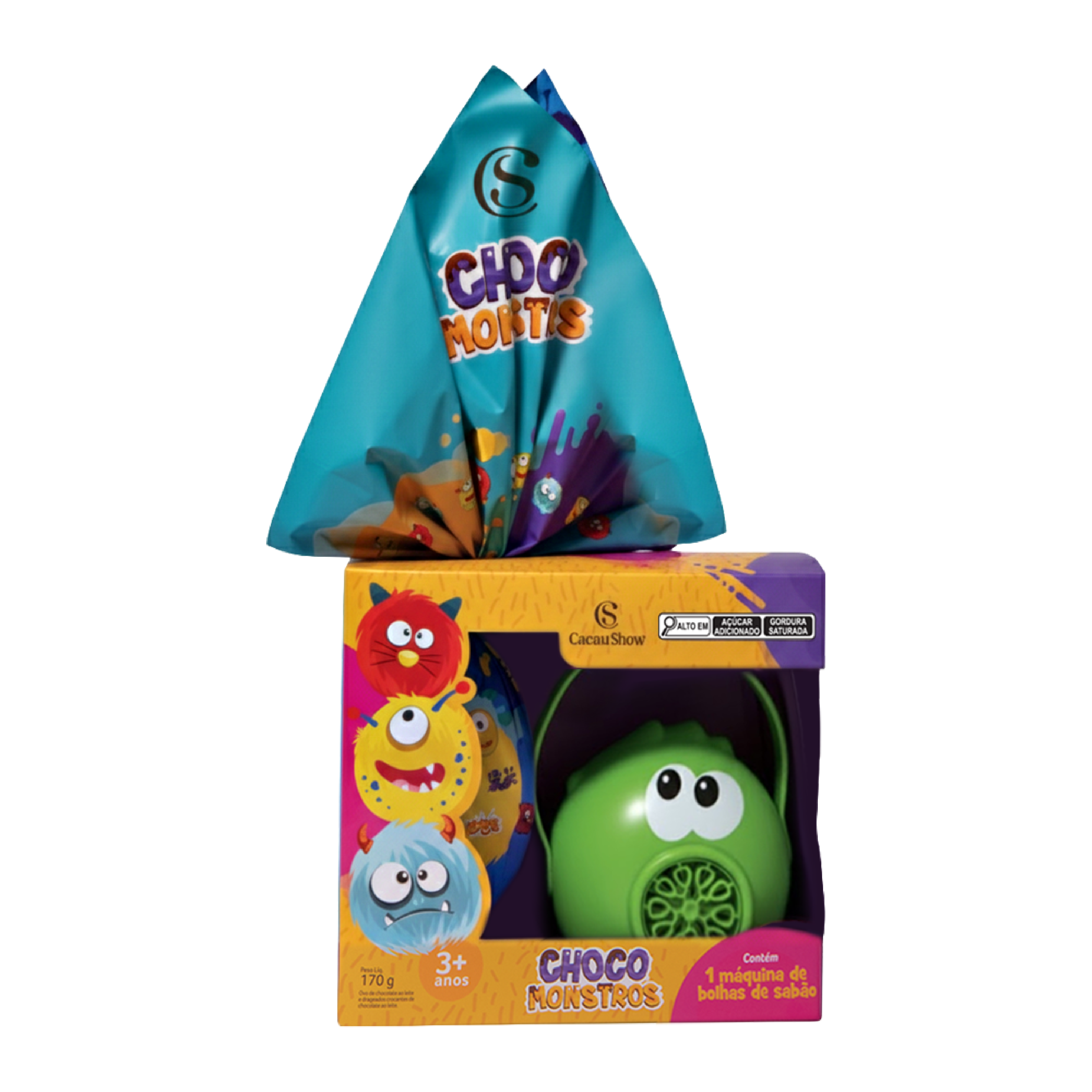 Ovo de Páscoa ao Leite Chocomonstros Bolha de Sabão Ludovico